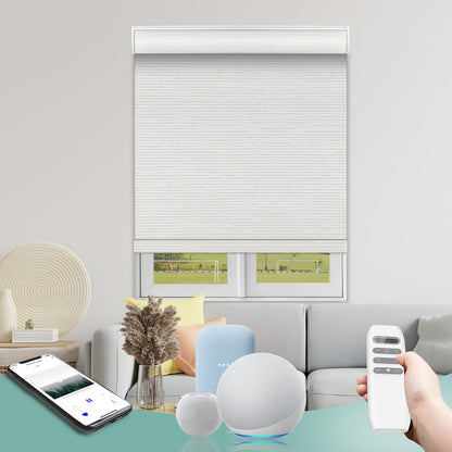BlindsMagic Smart Motorized Roller Shades 100% Blackout Camden