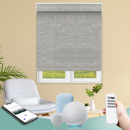 BlindsMagic Smart Motorized Roller Shades 100% Blackout Camden