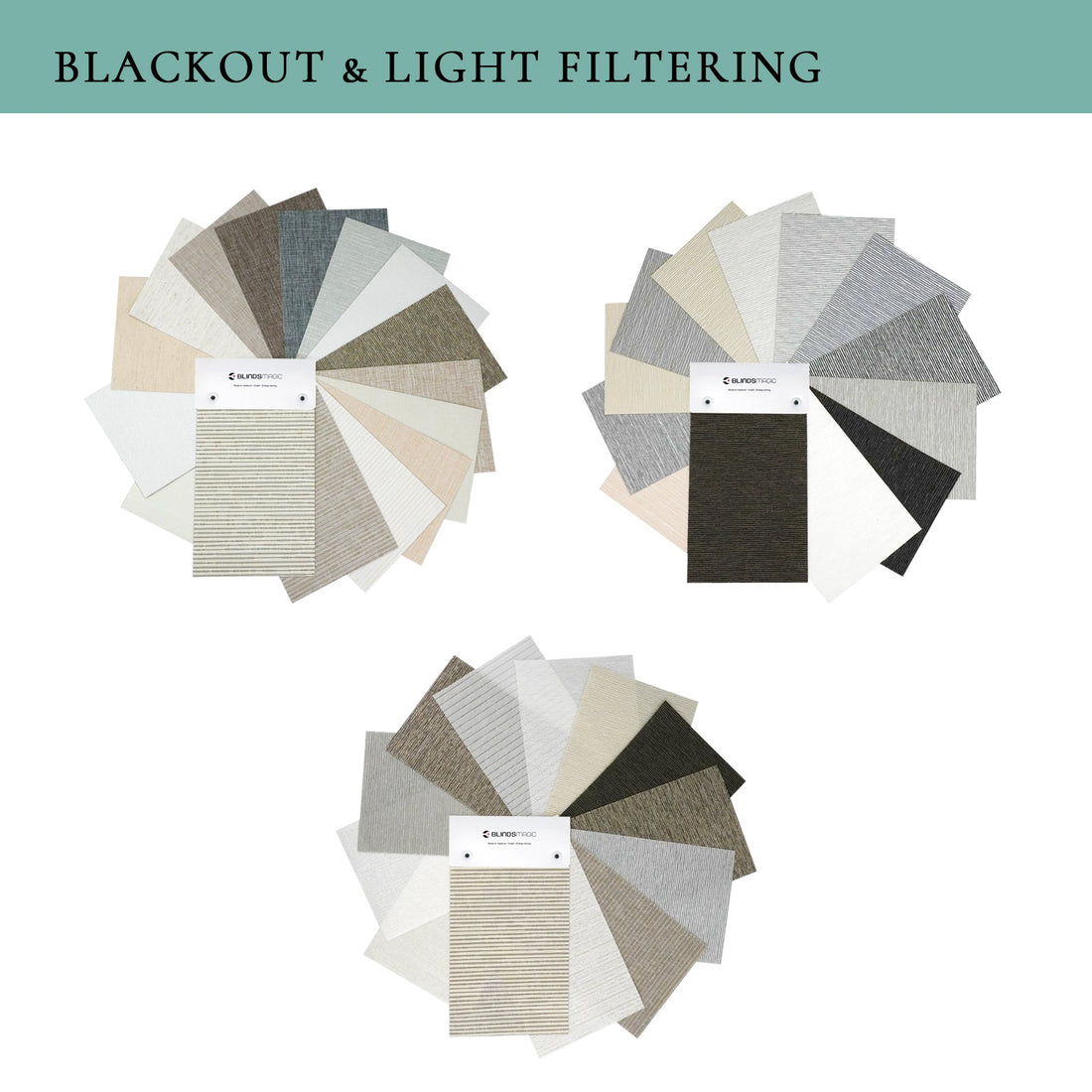 ROLLER SHADES Blackout &amp; Light Filtering Fabric Samples