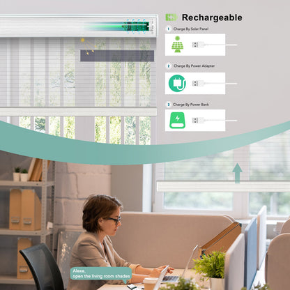 BlindsMagic Smart Motorized Roller Shades 5% Blackout Chiffon