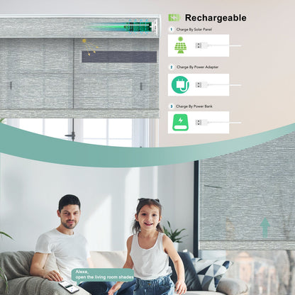 BlindsMagic Smart Motorized Roller Shades 50% Blackout Klamath