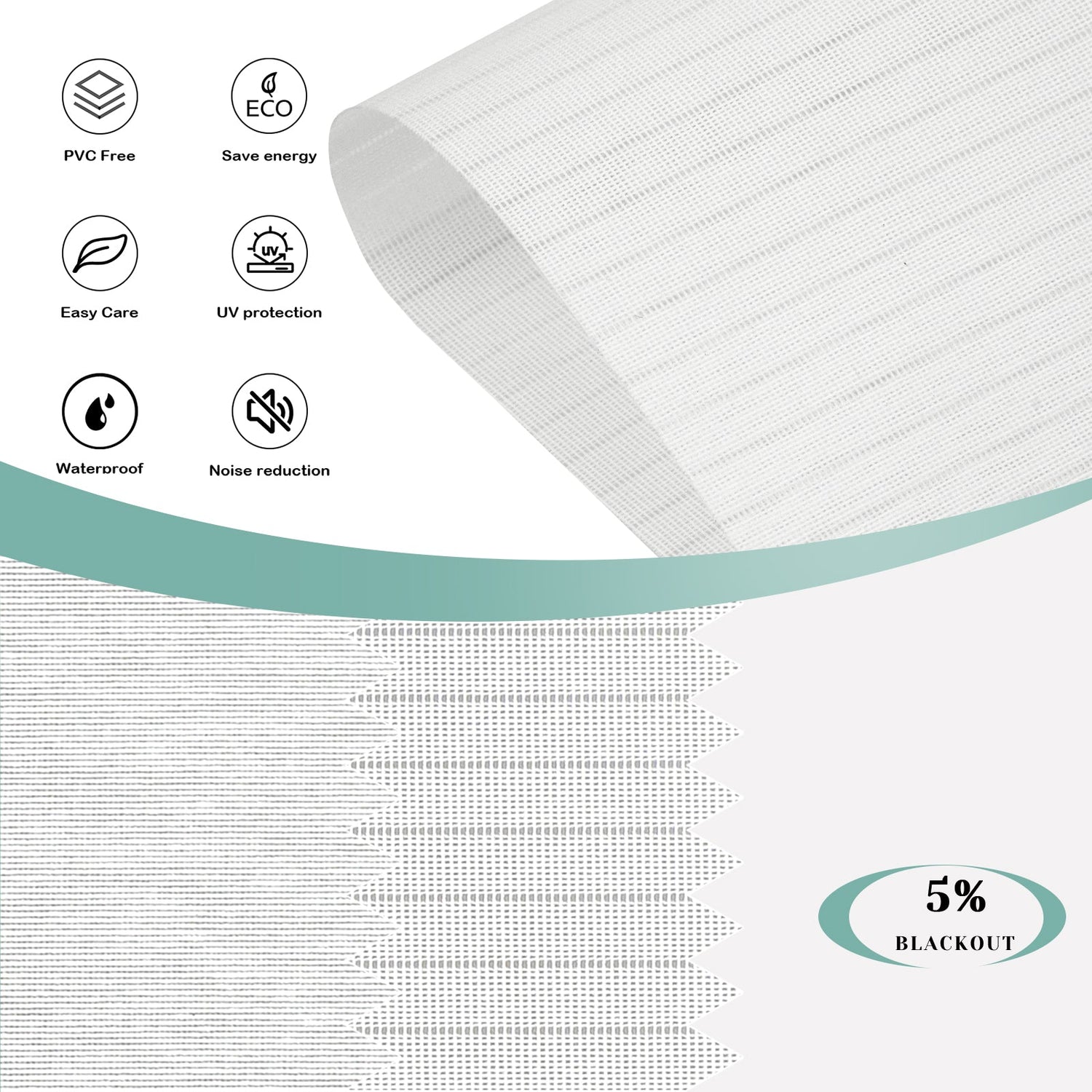 BlindsMagic Smart Motorized Roller Shades 5% Blackout Chiffon