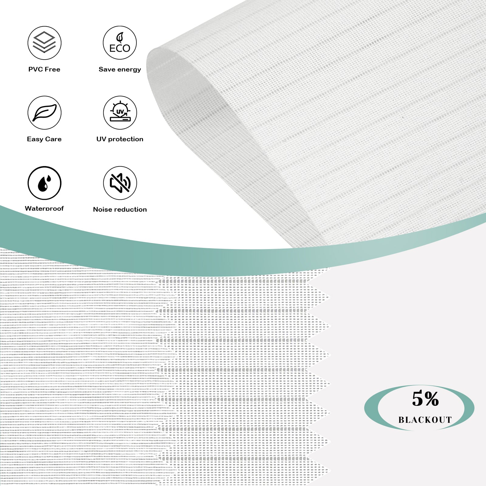 BlindsMagic Smart Motorized Roller Shades 5% Blackout Chiffon