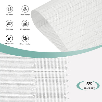 BlindsMagic Smart Motorized Roller Shades 5% Blackout Chiffon