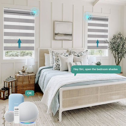 BlindsMagic Smart Motorized Zebra Shades 65% Blackout Veluna - BlindsMagic
