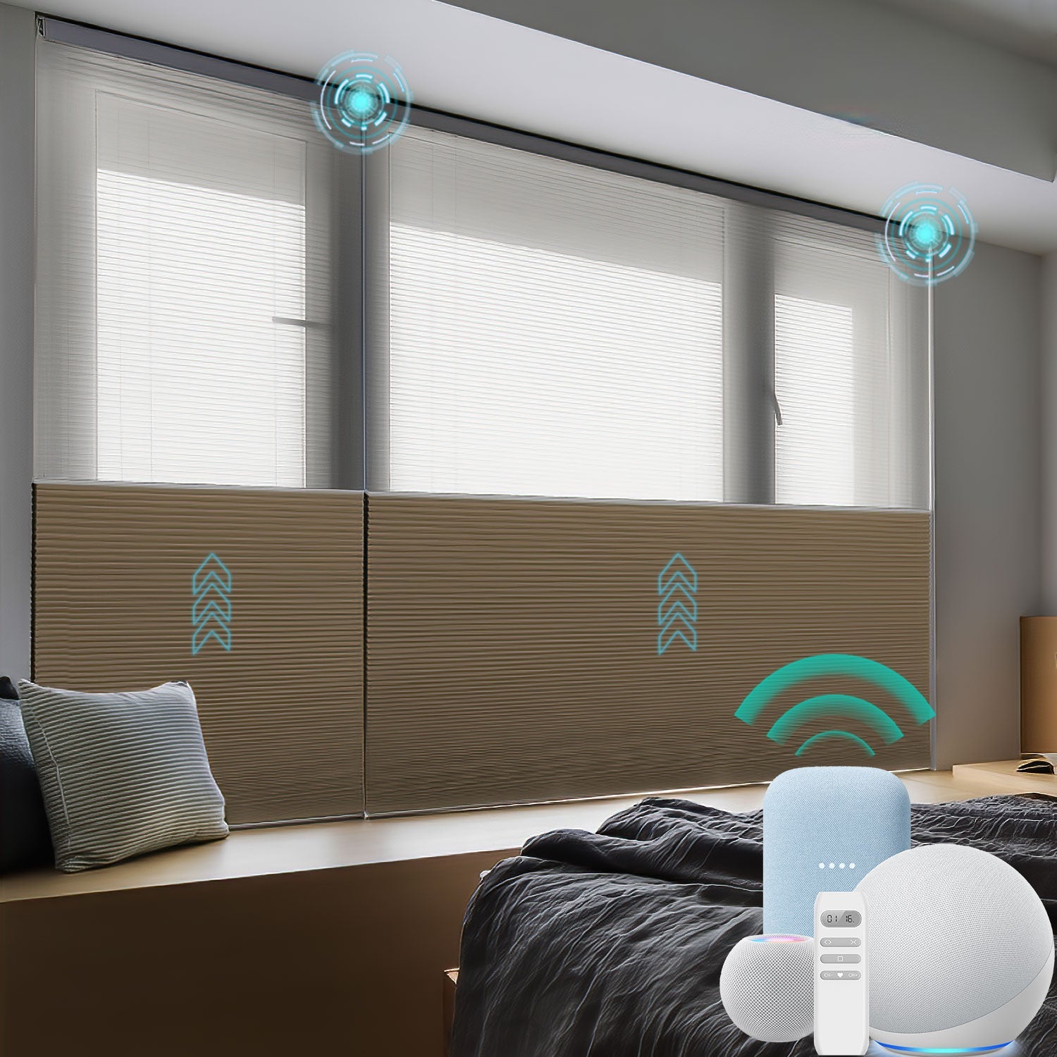 BlindsMagic Day and Night Motorized Cellular Shades - BlindsMagic