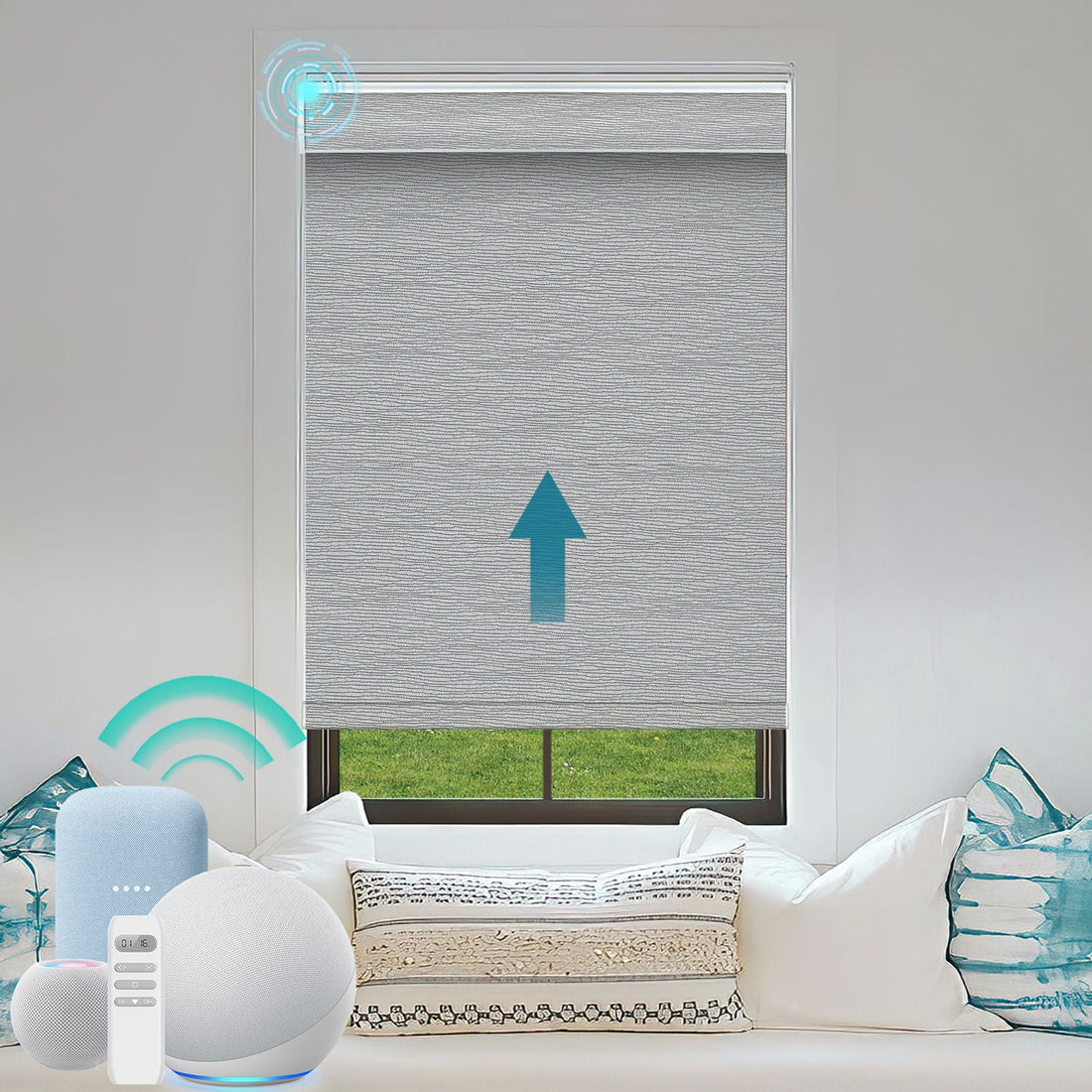 BlindsMagic Smart Motorized Roller Shades 100% Blackout Horizon - BlindsMagic